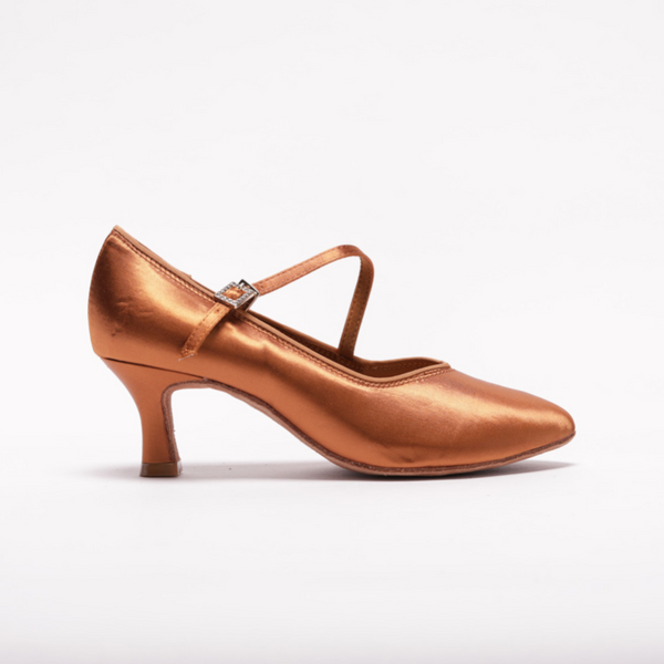 78752T - Ladies 2.25 Inch, Closed Toe, Standard Ballroom Dance Shoe. (Available in Skin and Tan Shades)