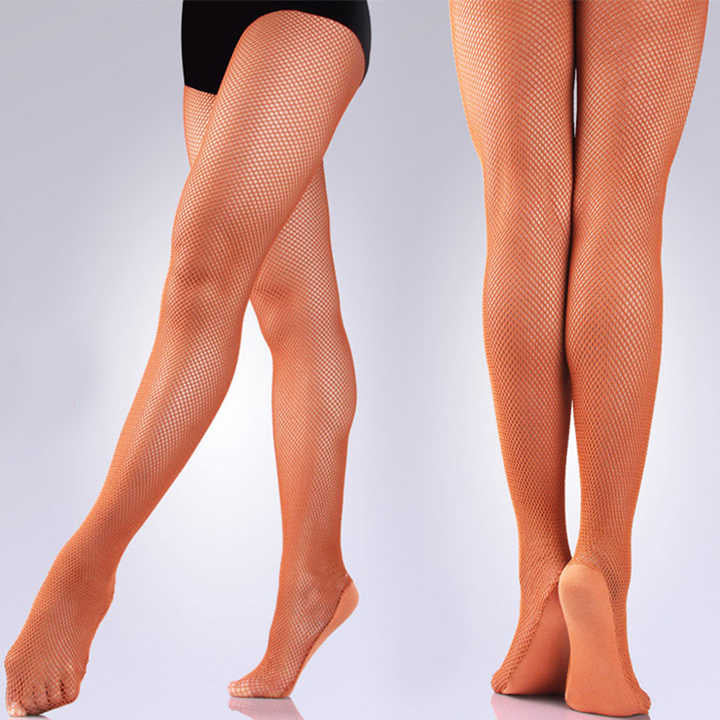 Professional Footed High Quality Fishnet Stocking In Toffee