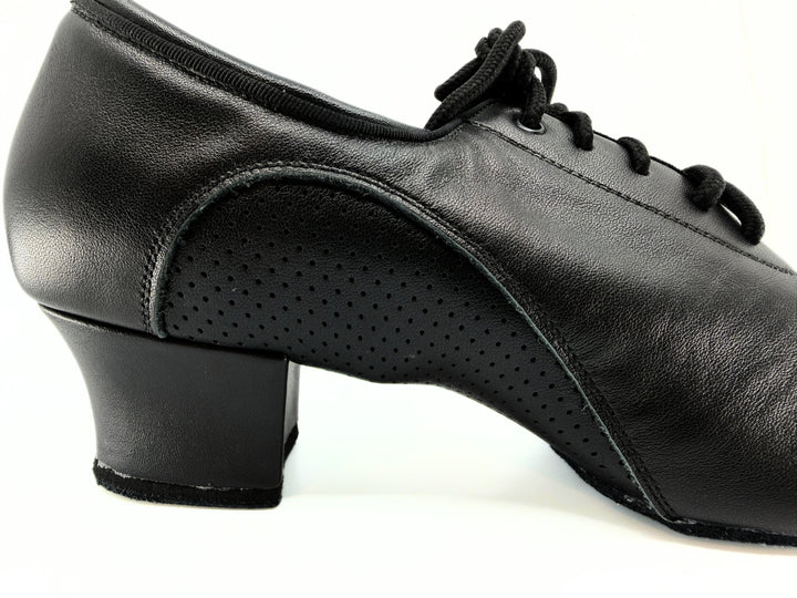 Premium men' dance sport latin America dance shoes in cuban heel and black leather