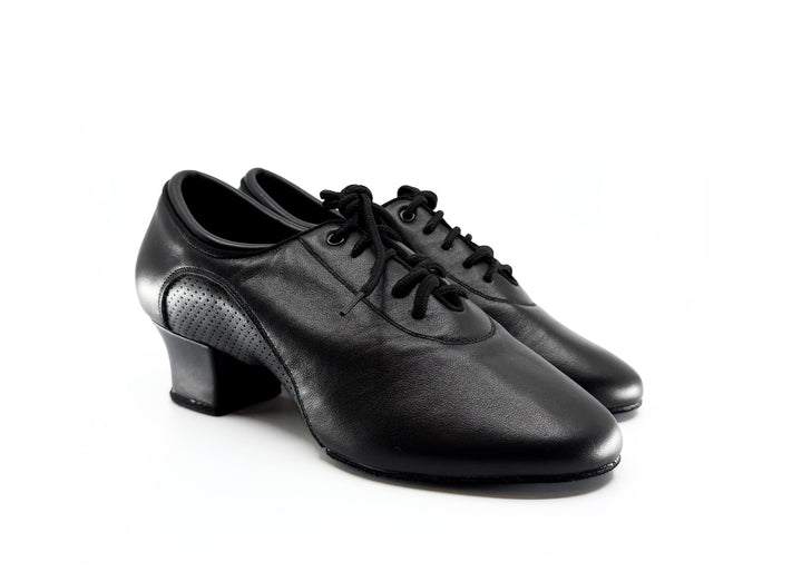 Premium men' dance sport latin America dance shoes in cuban heel and black leather