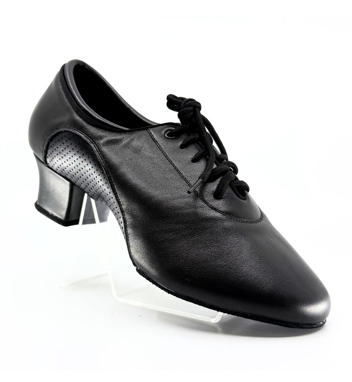 Premium men' dance sport latin America dance shoes in cuban heel and black leather