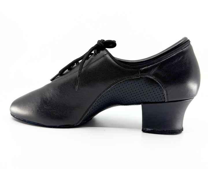 Premium men' dance sport latin America dance shoes in cuban heel and black leather