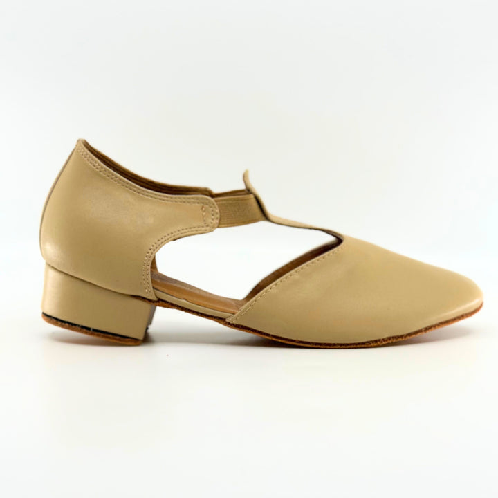 Ladies Character Dance Shoes In Tan Vegan Leather 