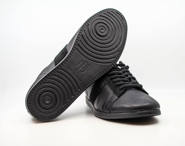 2305B - Gentlemen's Black Sneaker, With Dual Pivot Point, Spin Spots And Ultra Flexible Smooth Out Sole