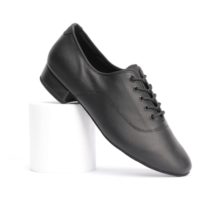 Premium ballroom dance shoes in black leather for boys and men