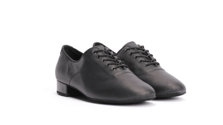 Premium ballroom dance shoes in black leather for boys and men