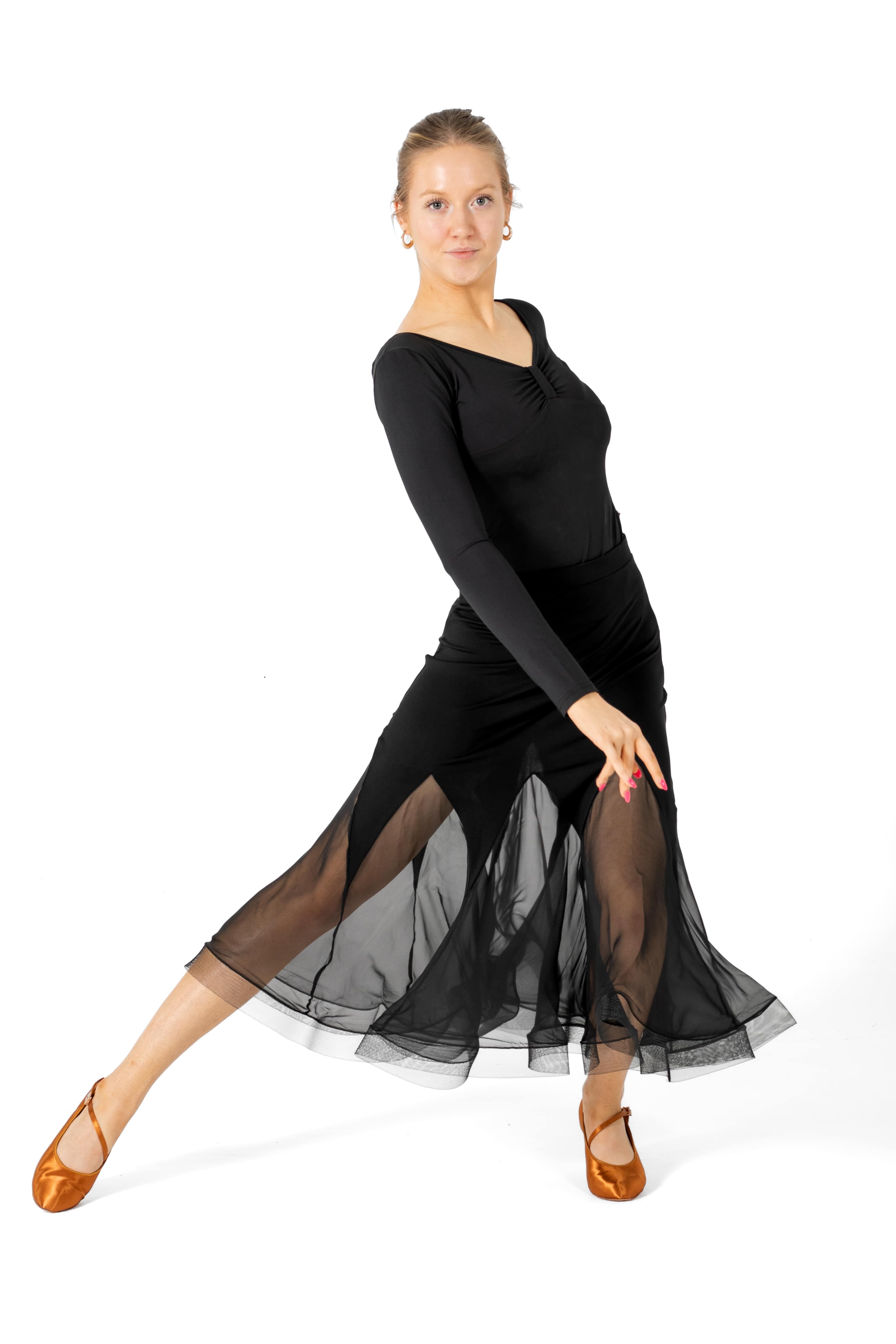Olivia - Ladies Black Premium Ballroom Practice Dance Skirt – Dance Fever