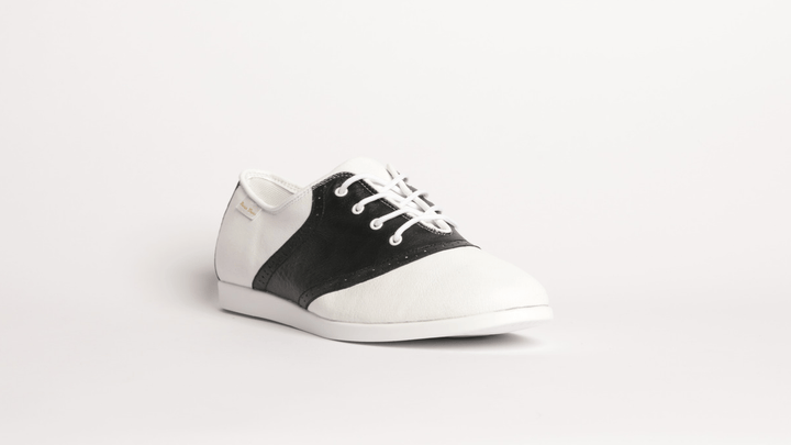 Premium Leather Swing Saddles Dance Sneaker With Dual Pivot Points Spin Spot