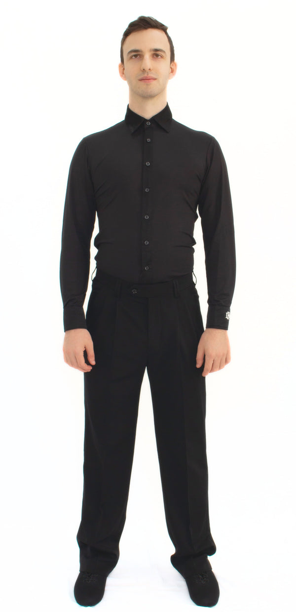Premium Men's Ballroom Dance Pants In Black 