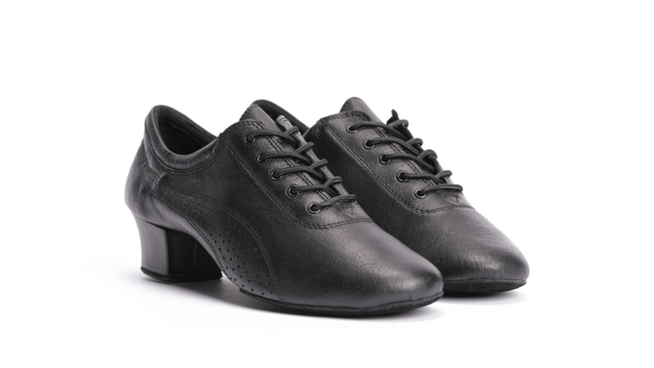 Premium men's split sole dance sport latin dance shoes in black leather