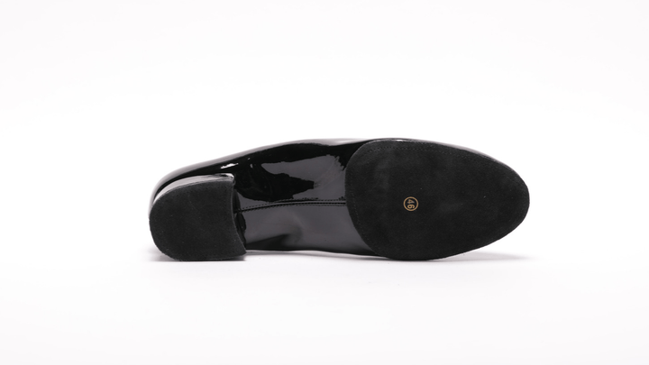 High performance men's split sole dance shoes in black patent