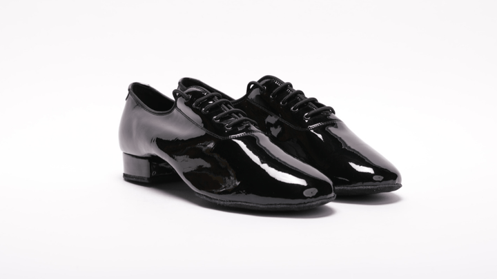 High performance men's split sole dance shoes in black patent