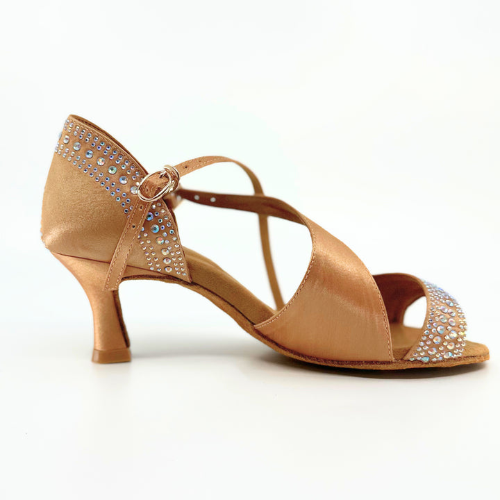 Ladies High Performance Latin Dance Sandal In Light Tan 