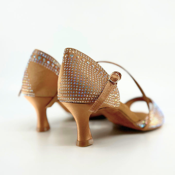 Ladies High Performance Latin Dance Sandal In Light Tan 