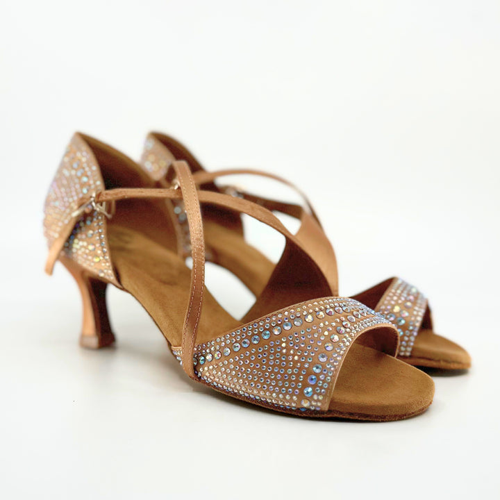 Ladies High Performance Latin Dance Sandal In Light Tan 