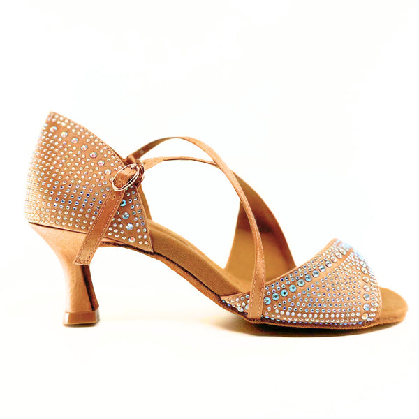 Ladies High Performance Latin Dance Sandal In Light Tan 