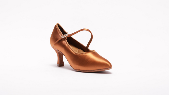 Ladies Premium Ballroom Dance Sport Shoes In Dark Tan Colour