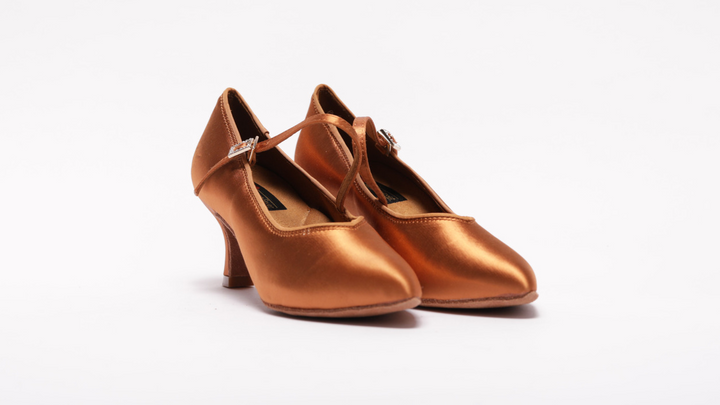 Ladies Premium Ballroom Dance Sport Shoes In Dark Tan Colour