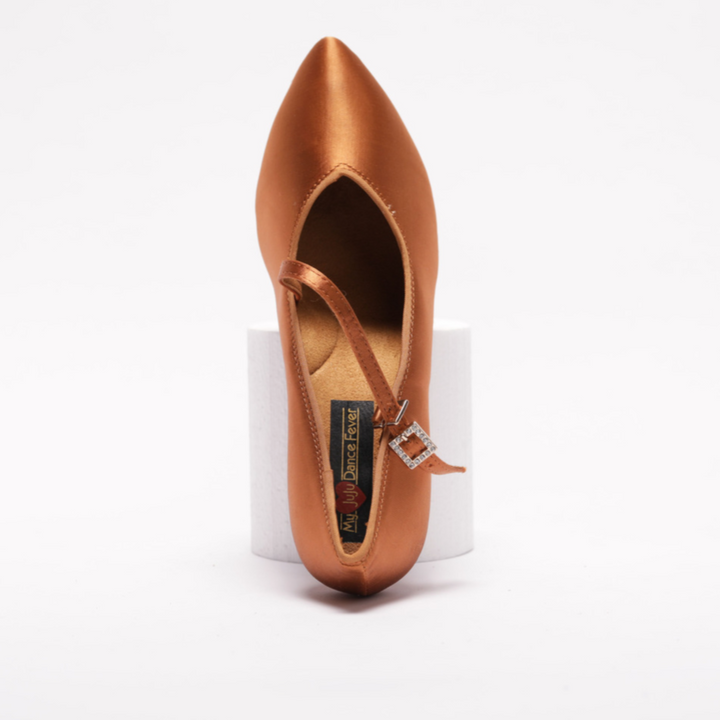 Ladies Premium Ballroom Dance Sport Shoes In Dark Tan Colour
