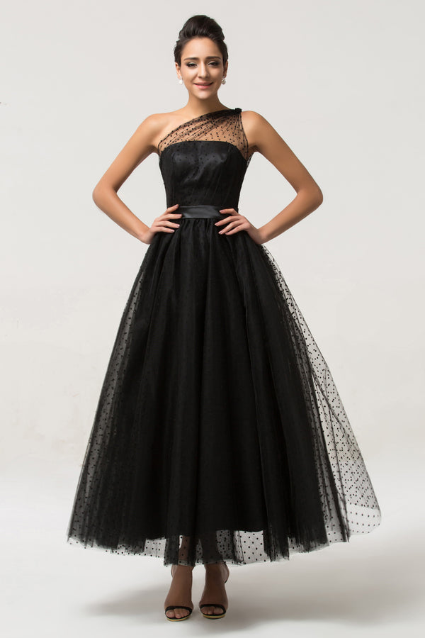 CL007561 - Ladies Long Formal Dress in Black