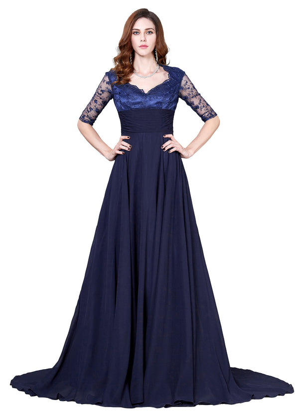 CL6234 - Ladies Long Formal Wear in Navy Blue