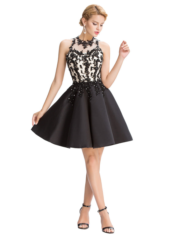 GK541 - Ladies Black Short Cocktail Dress
